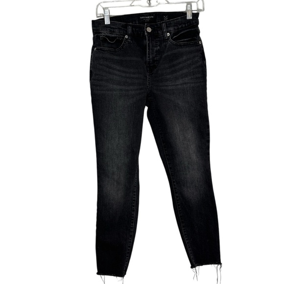 Lucky Brand Women's Faded Black Mid Rise Skinny Ava Jeans Size 4 - Picture 1 of 8